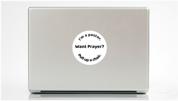 Pastor Prayer Laptop Sticker