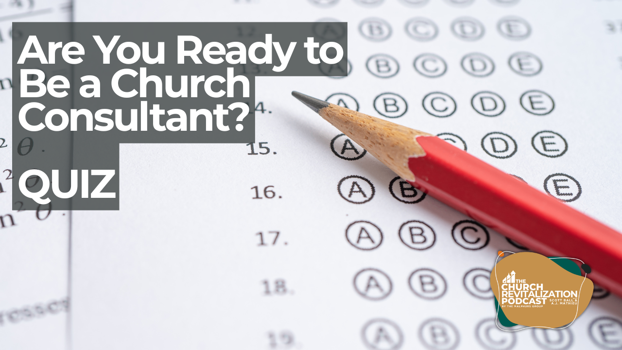 A red pencil resting on a bubble sheet quiz for the episode Are You Ready to be a Church Consultant?